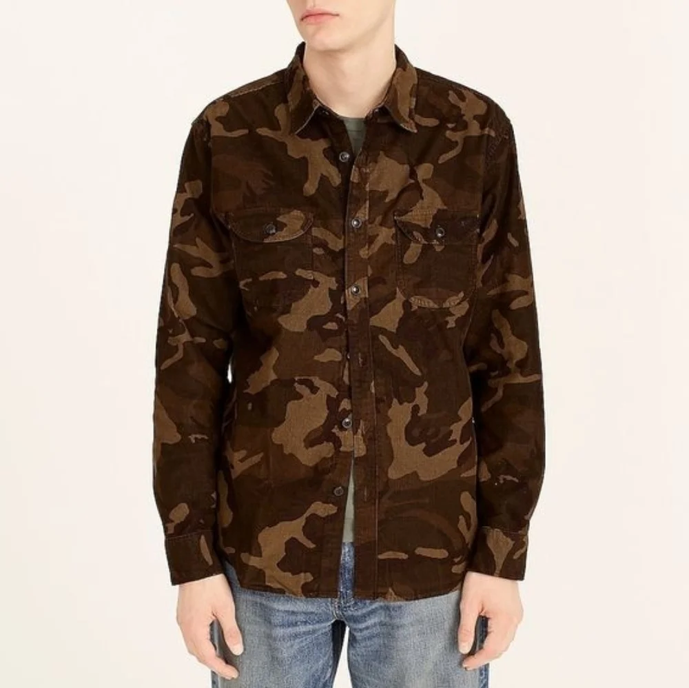 J. CREW Camo Corduroy Workshirt